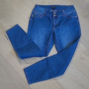 Thalia Sodi Jeans Women's sz 8 Double Button High Rise Skinny Denim Jeans